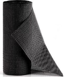 SWILIX ® Antislipmat Voor Kasten En Lades, Douchemat - Badkamermat - Badmat, Dienblad, Vloer - 4 Meter Rol - Anti Slip Mat - 400 X 30 Cm - Zwart