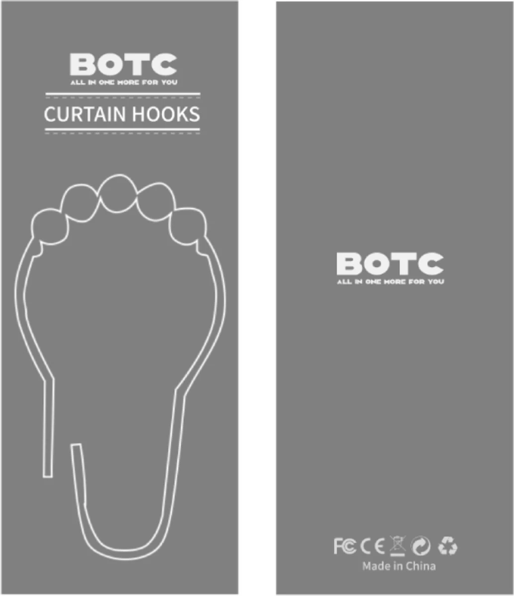 BOTC Gordijnringen - 12 Stuks Gordijn Haken - Gordijnhaken- RVS Gordijn Ringen Voor Gordijn Roede - Zwart - Afbeelding 8
