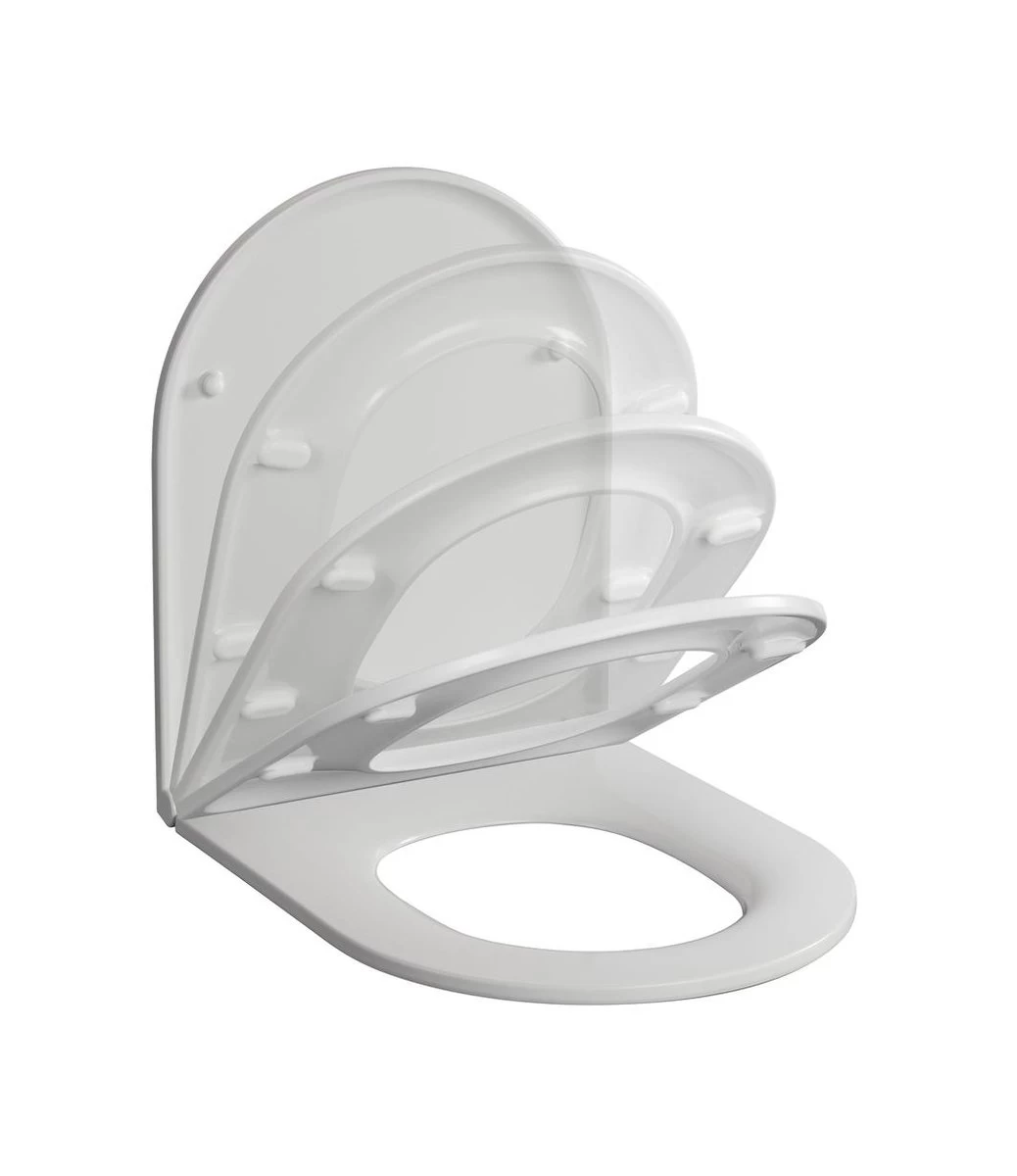 Allibert Wc-bril DUNEO - Duroplast - Inox Scharnieren - Soft Close - Afklikbaar - Wit - Afbeelding 4