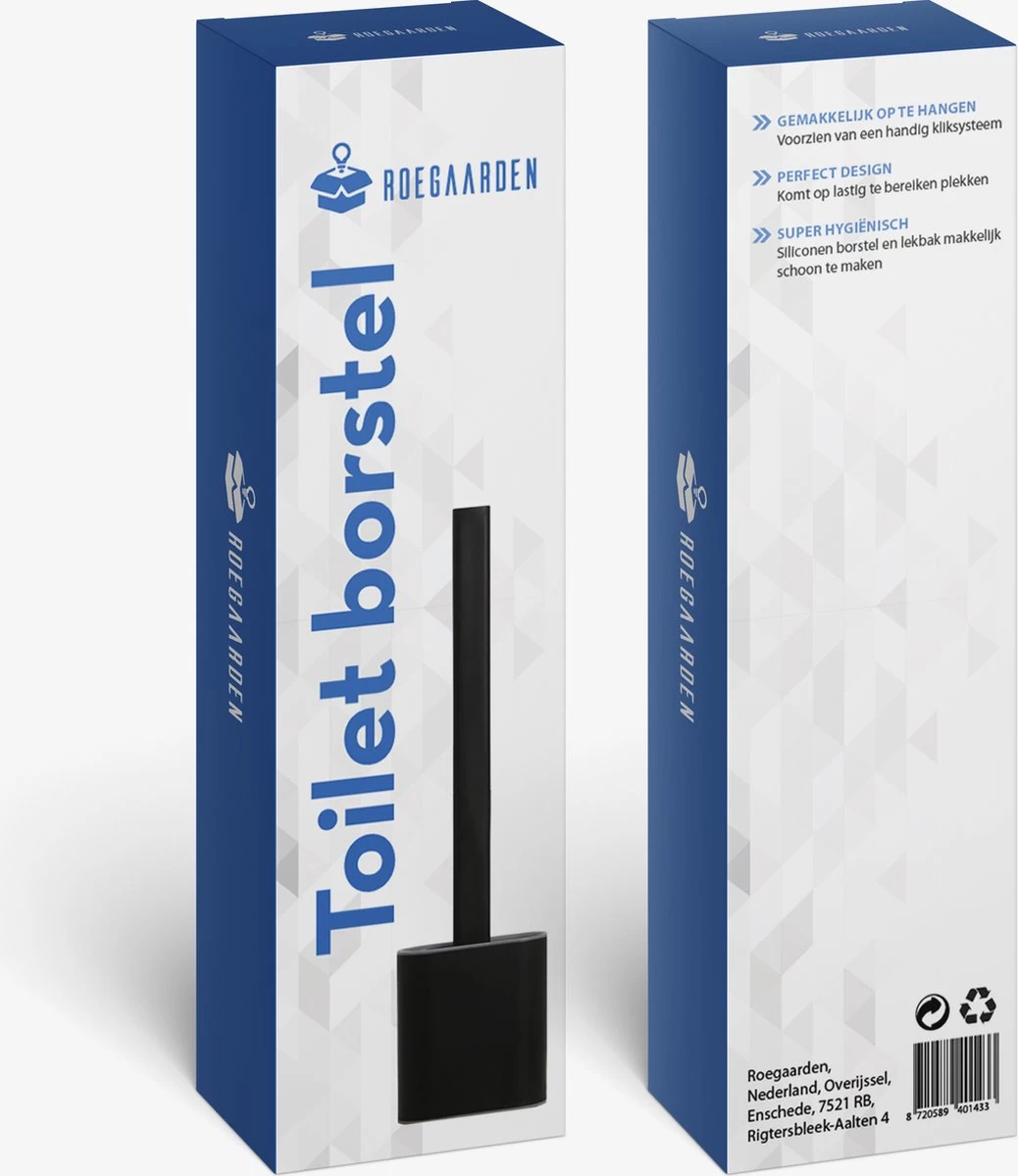 Roegaarden WC Borstel Met Houder – Toiletborstel – Siliconen – Vrijstaand En Hangend – Zwart - Afbeelding 8