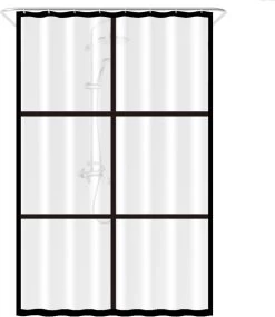 Loti Living Douchegordijn Anti Schimmel – Mat Transparant Zwart - Inclusief Ringen – Waterdicht - PEVA - Douchegordijn 120x200 Cm