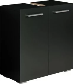 Badplaats Wastafel Onderkast Jupiter 60 Cm X 30 Cm X 60 Cm - Zwart - Badkamerkast – Staand Wastafelmeubel