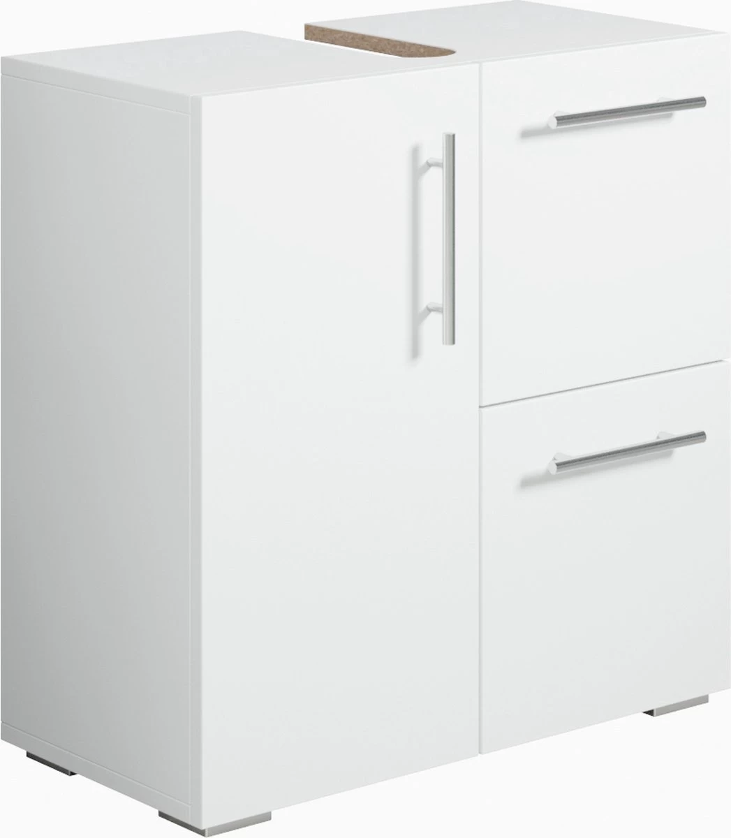 Badplaats Wastafel Onderkast Mars 60 Cm X 30 Cm X 60 Cm - Wit - Badkamerkast – Staand Wastafelmeubel