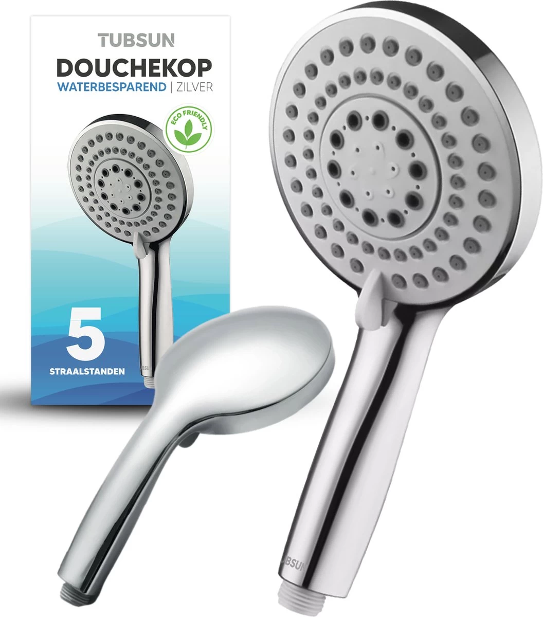 TUBSUN Waterbesparende Douchekop - Handdouche - Regendouche - 50% Waterbesparend - 5 Sproeistanden - Afbeelding 10