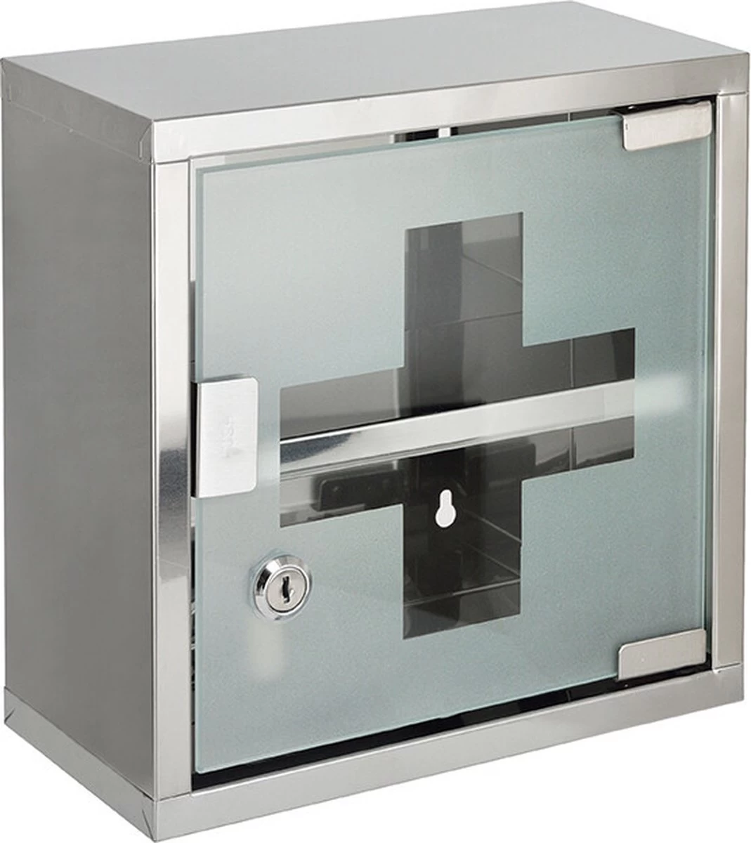 Hoffmanns RVS Medicijnkastje - Glazen Medicijnkast - Badkamerkast - 25x25x12 Cm - Afbeelding 4