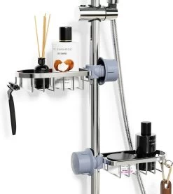 Nolad® - Doucherek Hangend - Doucherek Zonder Boren - Keukenrek - Gootsteen Organizer - Badkamer Accessoires - Zilver