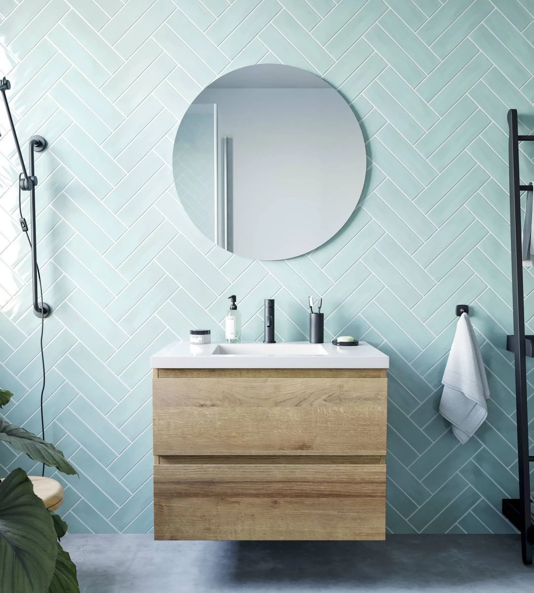 Ben Mirano - Badkamerspiegel - Ronde Spiegel - Ø80cm - Wandspiegel Incl Bevestigingsmateriaal - Afbeelding 3