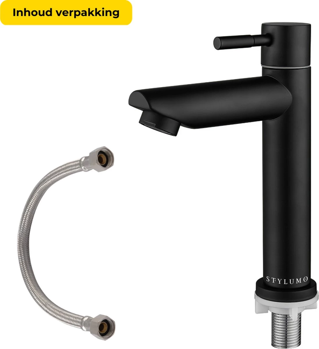 Stylumo Zwarte Toiletkraan – Fonteinkraan Zwart – Koudwaterkraan – WC Kraan – Badkamermeubel Kraan Alleen Koud Water - Afbeelding 7