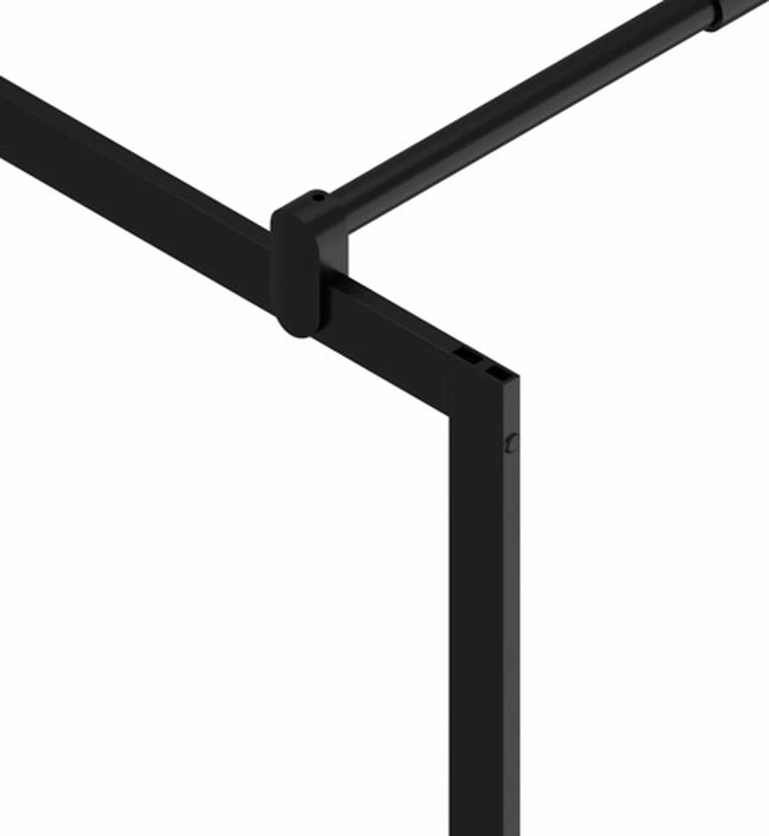 VidaXL Inloopdouchewand Transparant 90x195 Cm ESG-glas Zwart - Afbeelding 3