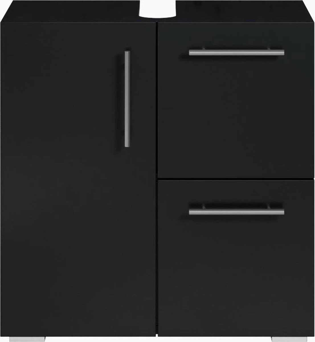 Badplaats Wastafel Onderkast Mars 60 Cm X 30 Cm X 60 Cm - Zwart - Badkamerkast – Staand Wastafelmeubel - Afbeelding 4