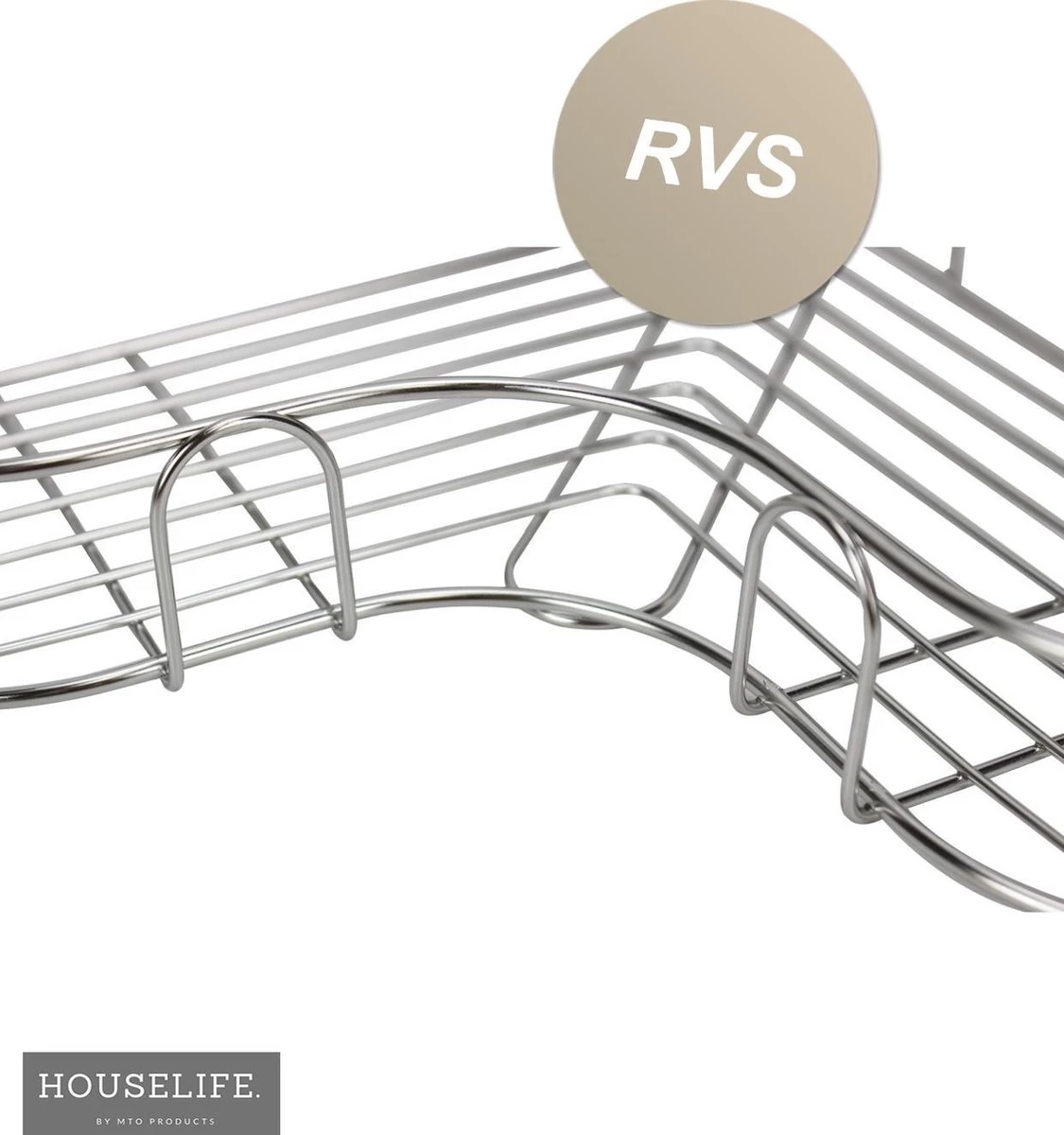 Doucherek Zonder Boren - RVS - Zelfklevend Doucherekje - Hangend – Hoek – Inclusief 2 Muurstickers - Afbeelding 7