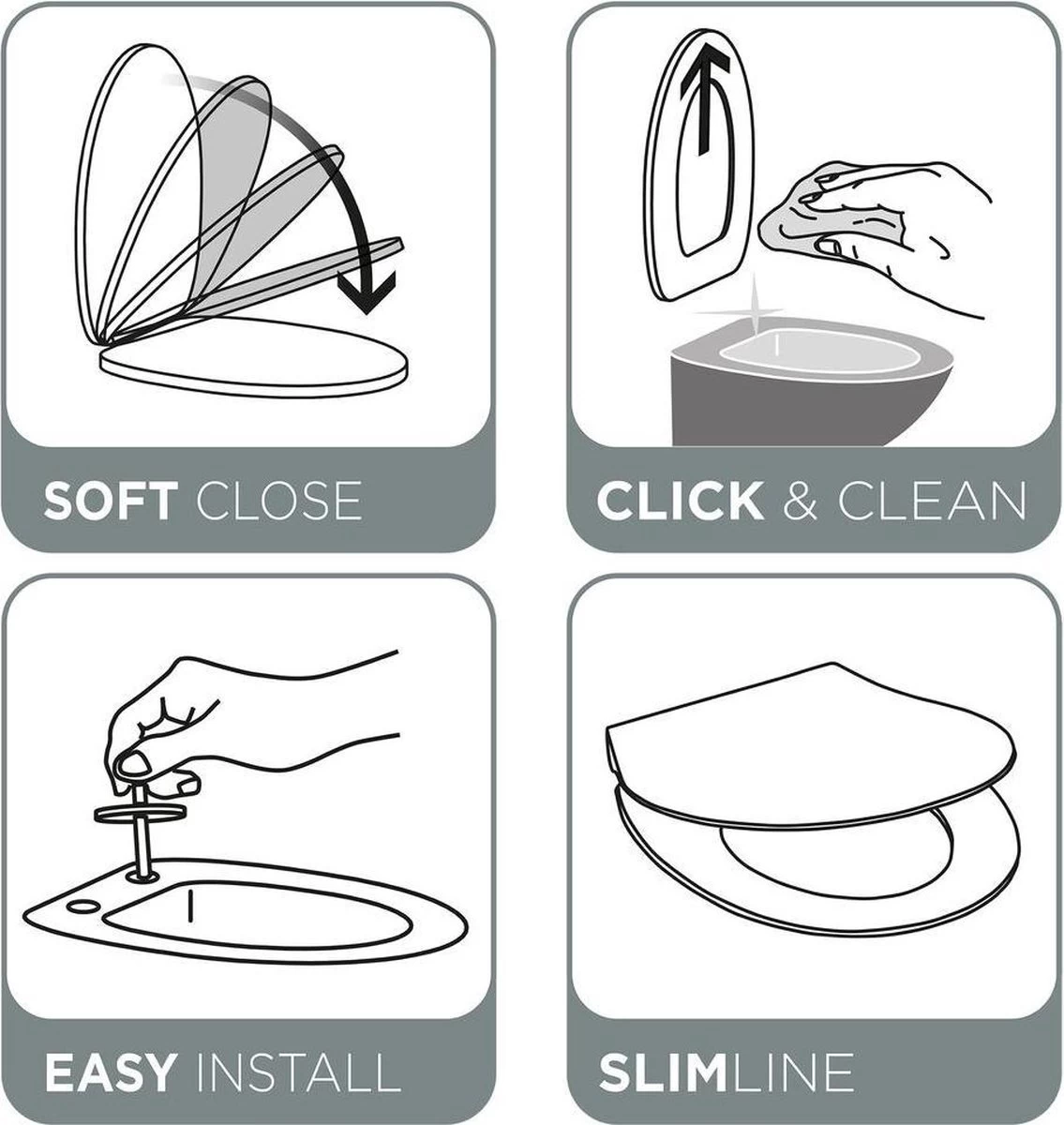 Tiger Veiros - Toiletbril - WC Bril - Thermoplast - Wit - Afbeelding 10