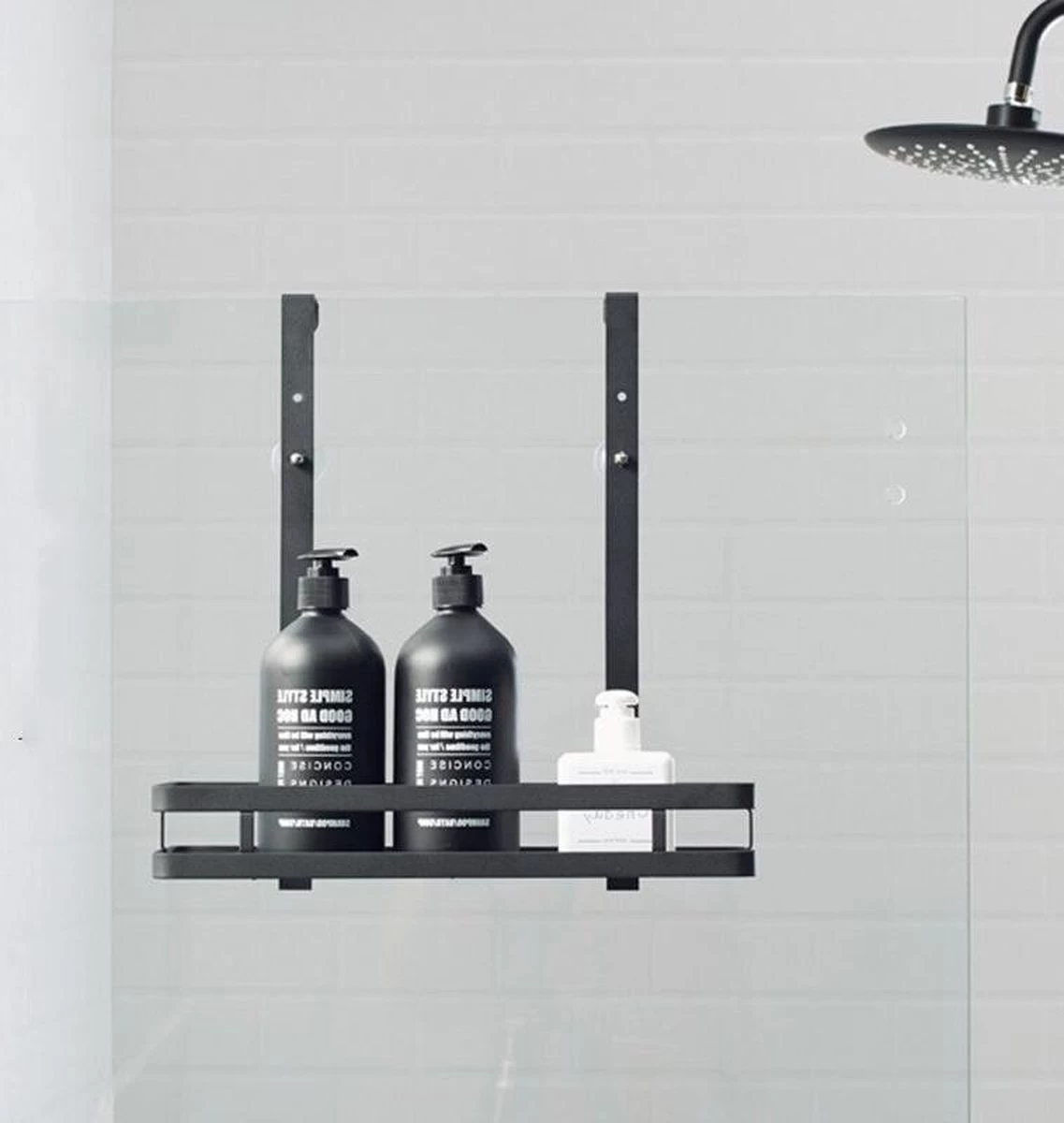 Doucherek Aan Douchewand - Zwart - Doucherekje Hangend - Zonder Boren - Afbeelding 10