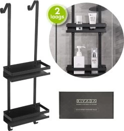 Doucherek Zonder Boren - Zwart - 2-Laags Doucherekje - Hangend Aan Douchewand