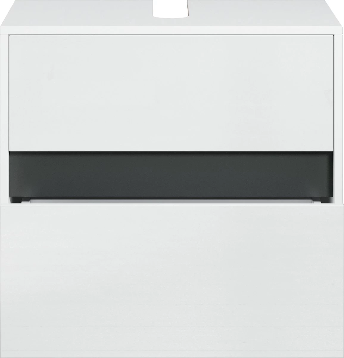 Wastafel Onderkast Stockholm 67cm Wit Badkamerkast Staand - Afbeelding 2