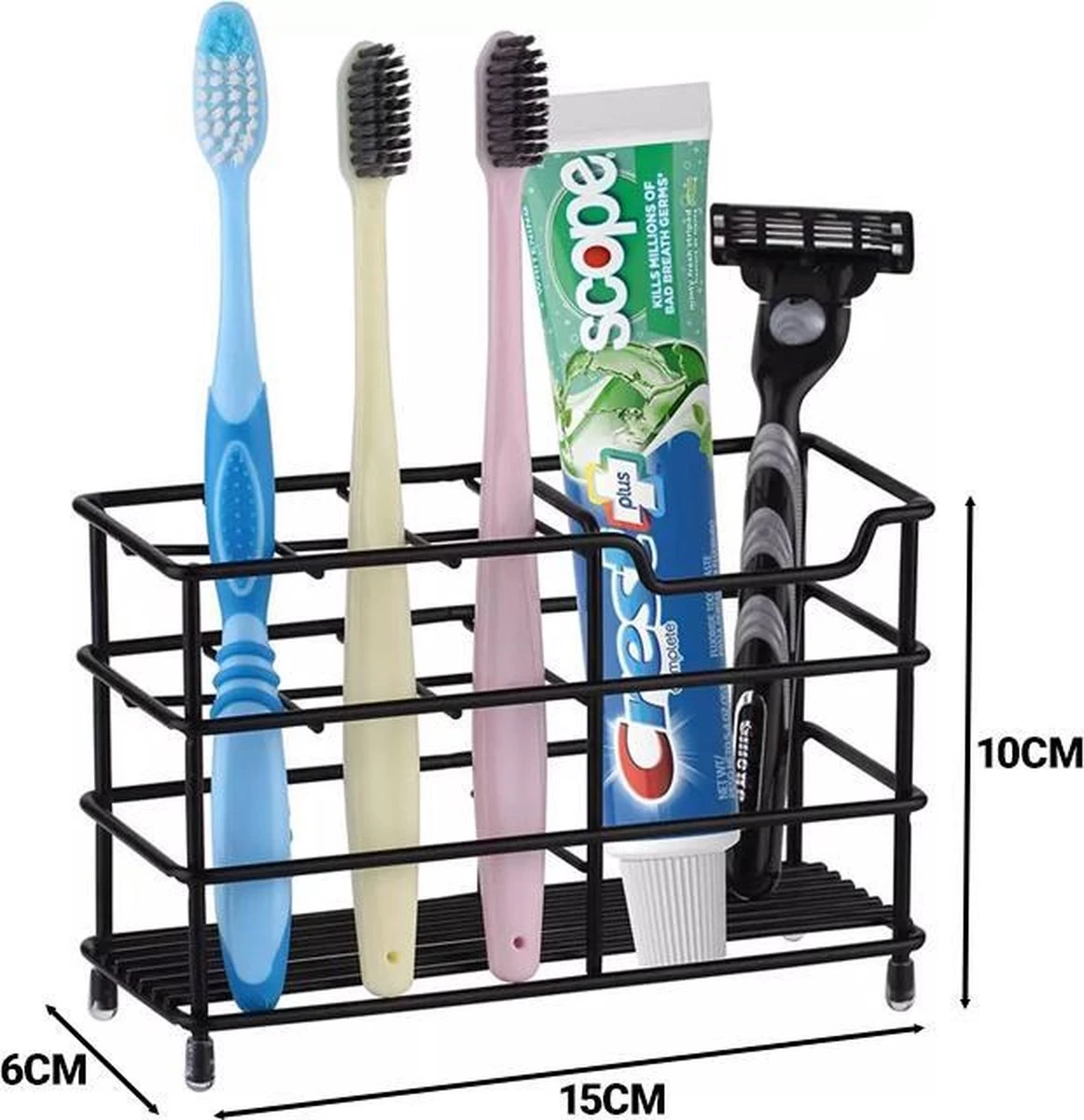 Merkloos Waal - Tandenborstelhouder - Tandenborstel Doosje - Tandenborstel Koker - Industrieel - Zwart - RVS - Afbeelding 5