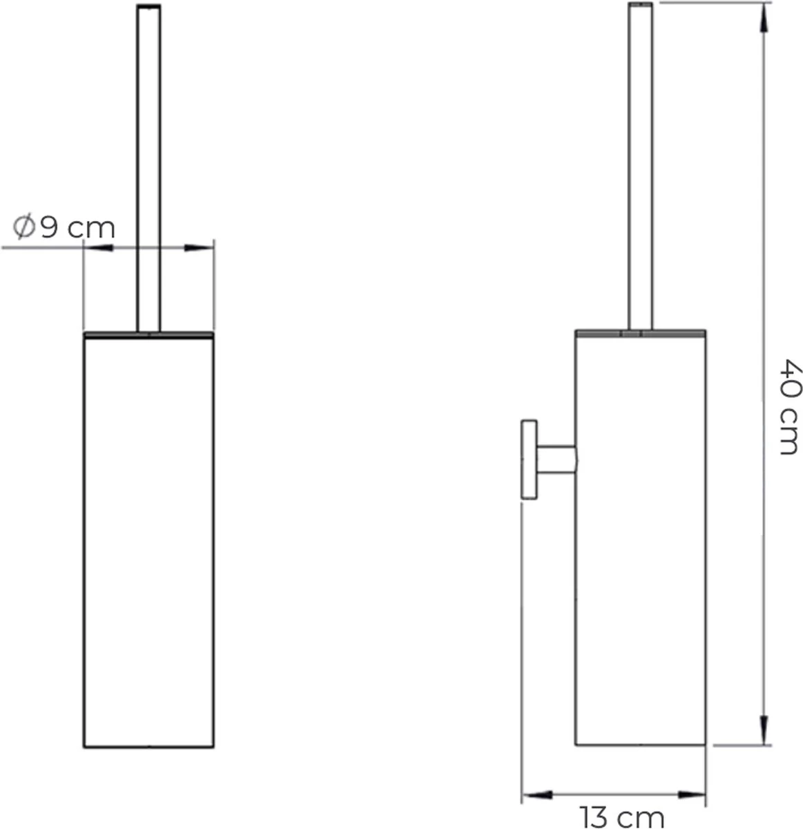 VDN Stainless Toiletborstel Met Houder - Toiletborstelhouder - Zilver - Wc Borstel Met Houder - RVS - Hangend - Afbeelding 6