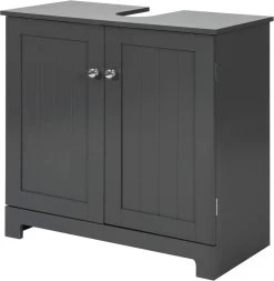 Mara Wastafel Onderkast - Badkamerkast - Wastafelmeubel - Badkamermeubel - Praktisch - Donkergrijs - MDF - 60 X 29 X 60 Cm