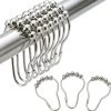 BOTC Gordijnringen - 12 Stuks Gordijn Haken - Gordijnhaken- RVS Gordijn Ringen Voor Gordijn Roede - Sliver
