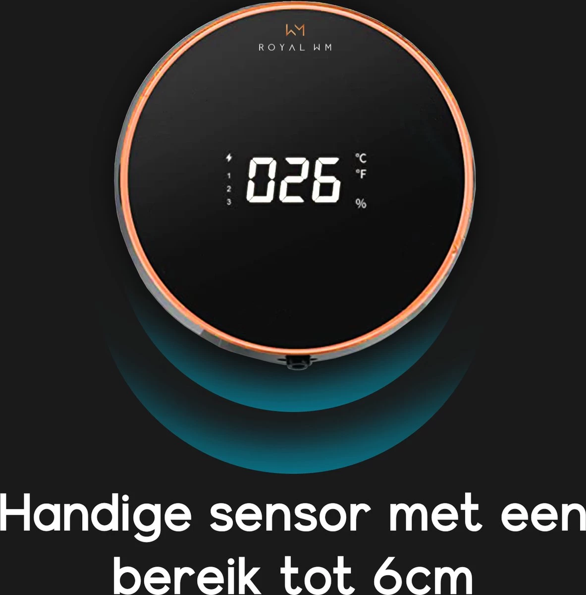 Royal WM - Automatische Zeepdispenser - 300ml - Zwart - Wandmontage - Sensor - Afbeelding 6