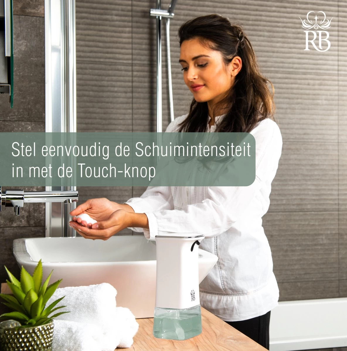 Royal Belinda Automatische Zeepdispenser - 280 ML Schuimdispenser Met Sensor - Wandmontage - No Touch - Zeeppompje - Wit - Afbeelding 3