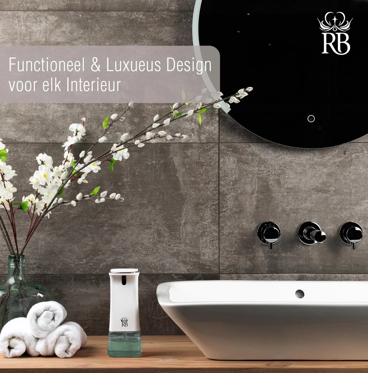 Royal Belinda Automatische Zeepdispenser - 280 ML Schuimdispenser Met Sensor - Wandmontage - No Touch - Zeeppompje - Wit - Afbeelding 4