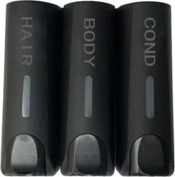 TJCsales Zeepdispenser Drie Reservoirs - Zeepdispenser 3 Reservoirs - Zeepdispenser Wand - Zeepdispenser Wandmontage - Zeepdispenser Hangend - Zeepdispenser Triple - Zeepdispenser Douche - Zeepdispenser Zwart