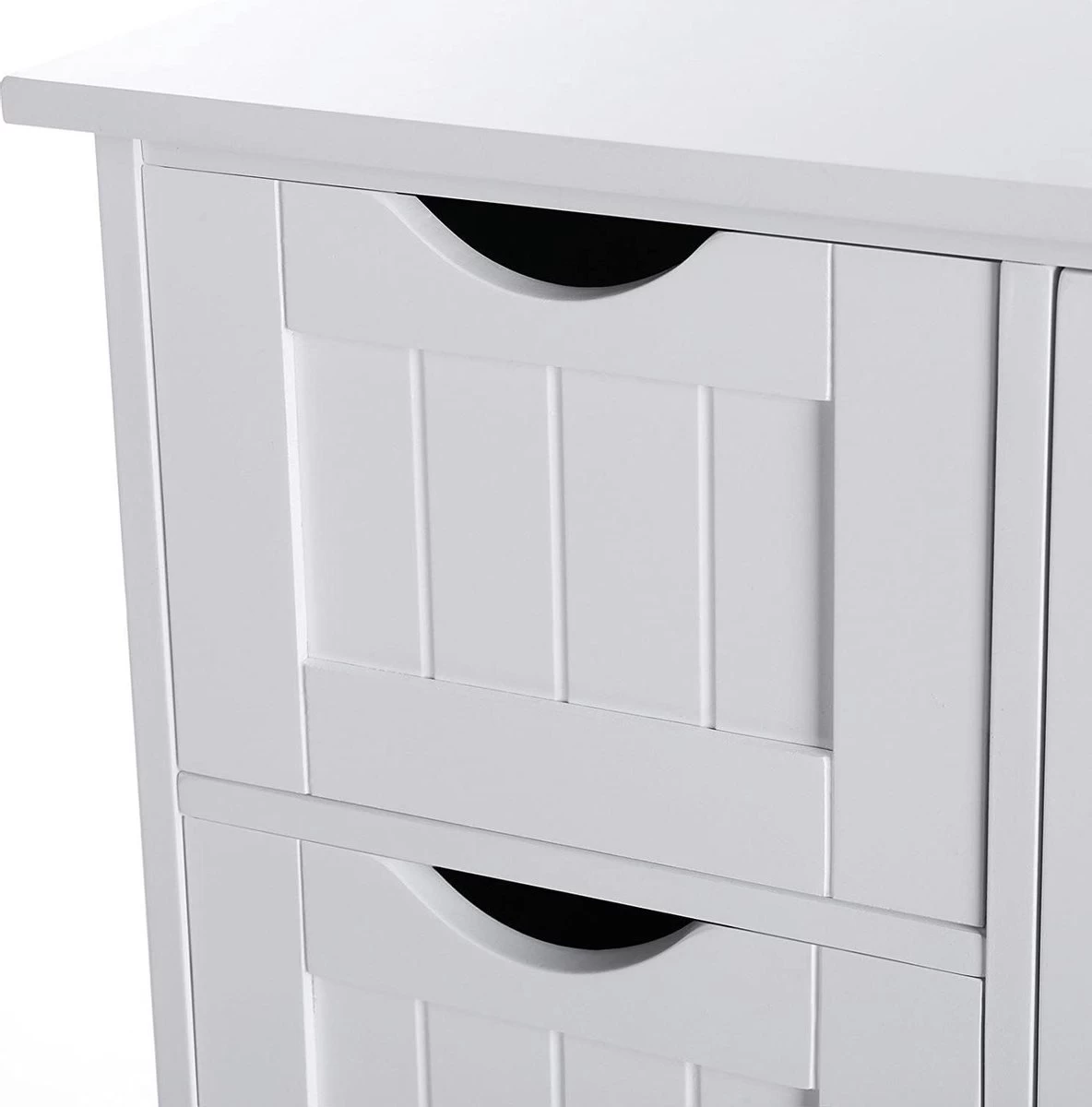 Badkamerkast, Ladekast Met 4 Schuifladen En 1 Deur, Wit, 55 X 81 X 30 Cm -Wastafelonderkast - Badkamermeubel - Afbeelding 3