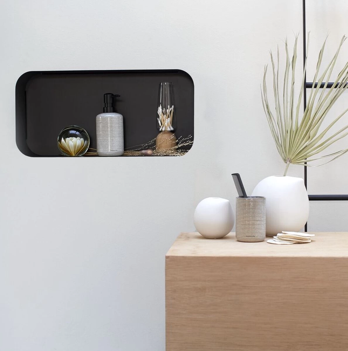 Sealskin Brix - Wandkubus Wandelement Wandrek - 12x50x24 Cm - Metaal - Zwart - Afbeelding 10