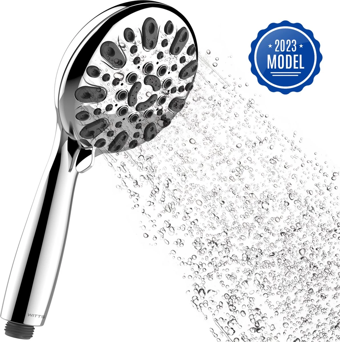 WITTS Douchekop - Waterbesparend - Hoge Kwaliteit - Handdouche ø 12cm - 6 Standen