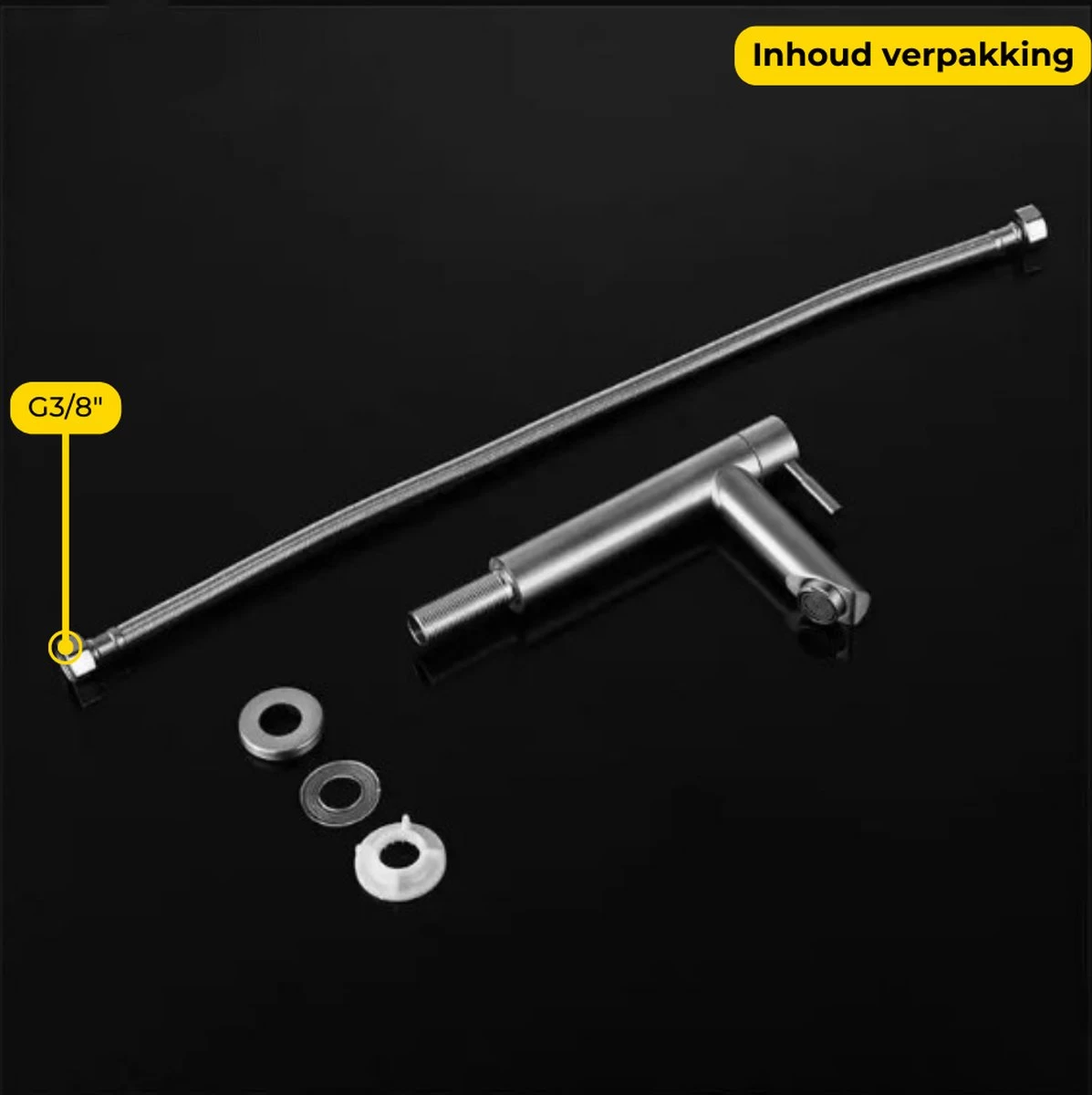 Stylumo Toiletkraan Chroom – Fonteinkraan RVS – Koudwaterkraan – WC Kraan – Alleen Koud Water - Afbeelding 6