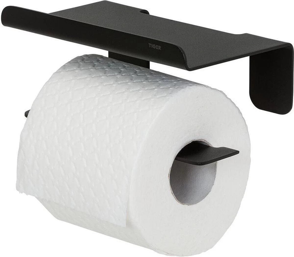 Tiger Colar - Toiletrolhouder Met Planchet - Zwart