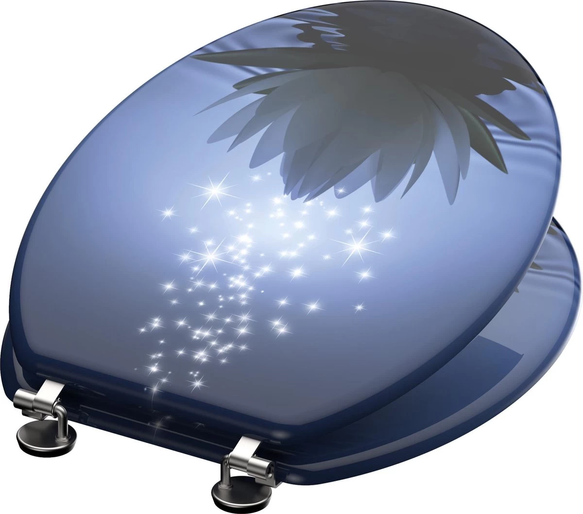 SCHÜTTE WC-Bril 80082 WATER LILY - MDF-Hout - RVS Scharnieren - Decor - 3-zijdige Print - Afbeelding 3