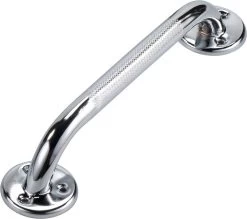 Wandbeugel Chrome RVS Look 30 Cm Extra Grip. Handgreep / Wandgreep Voor Badkamer / Douche / Toilet. Toiletbeugel / Badgreep / Douchegreep