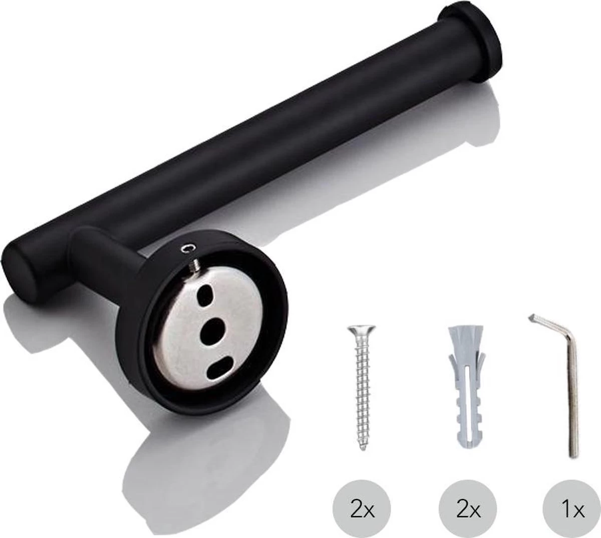 Merkloos Toiletrolhouder Zwart - Wc Rolhouder - Zwart - Toilet Rolhouder - Badkamer Accessoires - Toiletrolhouders - Afbeelding 6