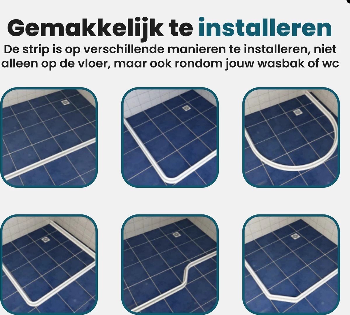 Waterkering Douche - Dorpel - Water Stopper - Dorpelstrip - Water Barrière Strip - Douche Dorpel - Anti Overstromend Water - 1 Meter - Afbeelding 9