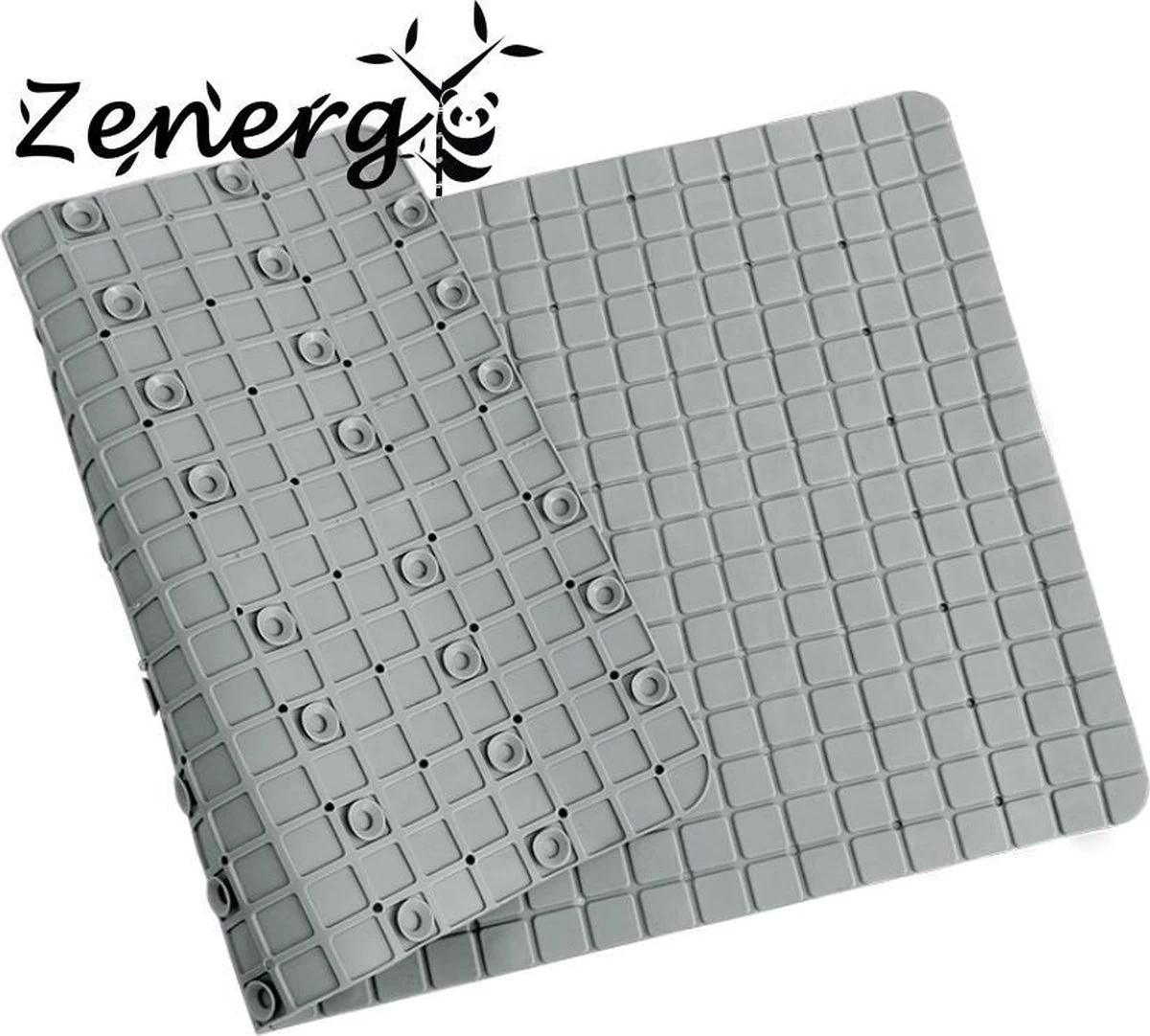 Zenergy Badmat - Antislipmat - Douchemat - Grijs - 70x40cm - Antislipmat Bad - Antislipmat Douche - Schimmelbestendig - Met Zuignappen - Wasbaar - Afbeelding 3