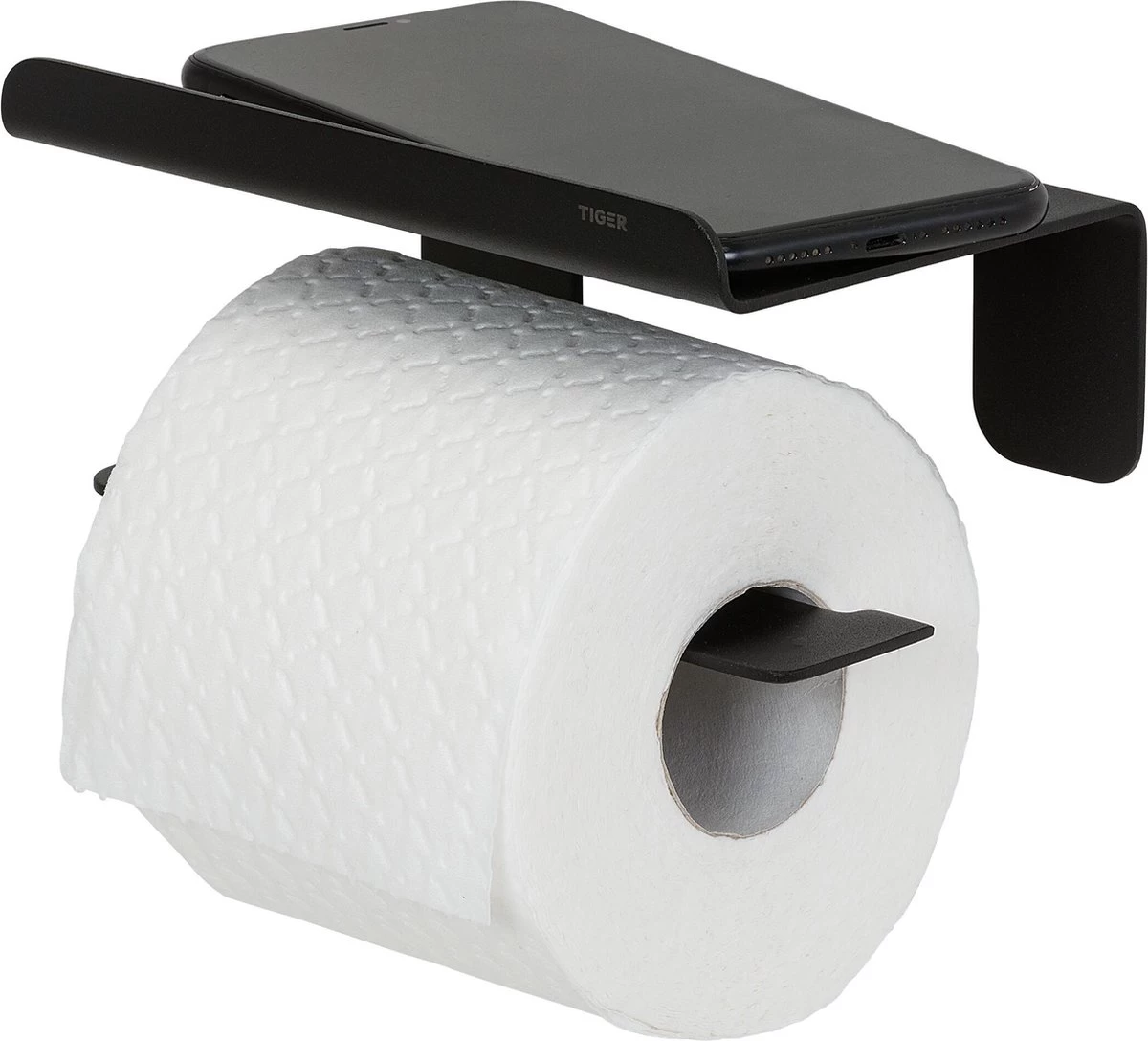 Tiger Colar - Toiletrolhouder Met Planchet - Zwart - Afbeelding 11