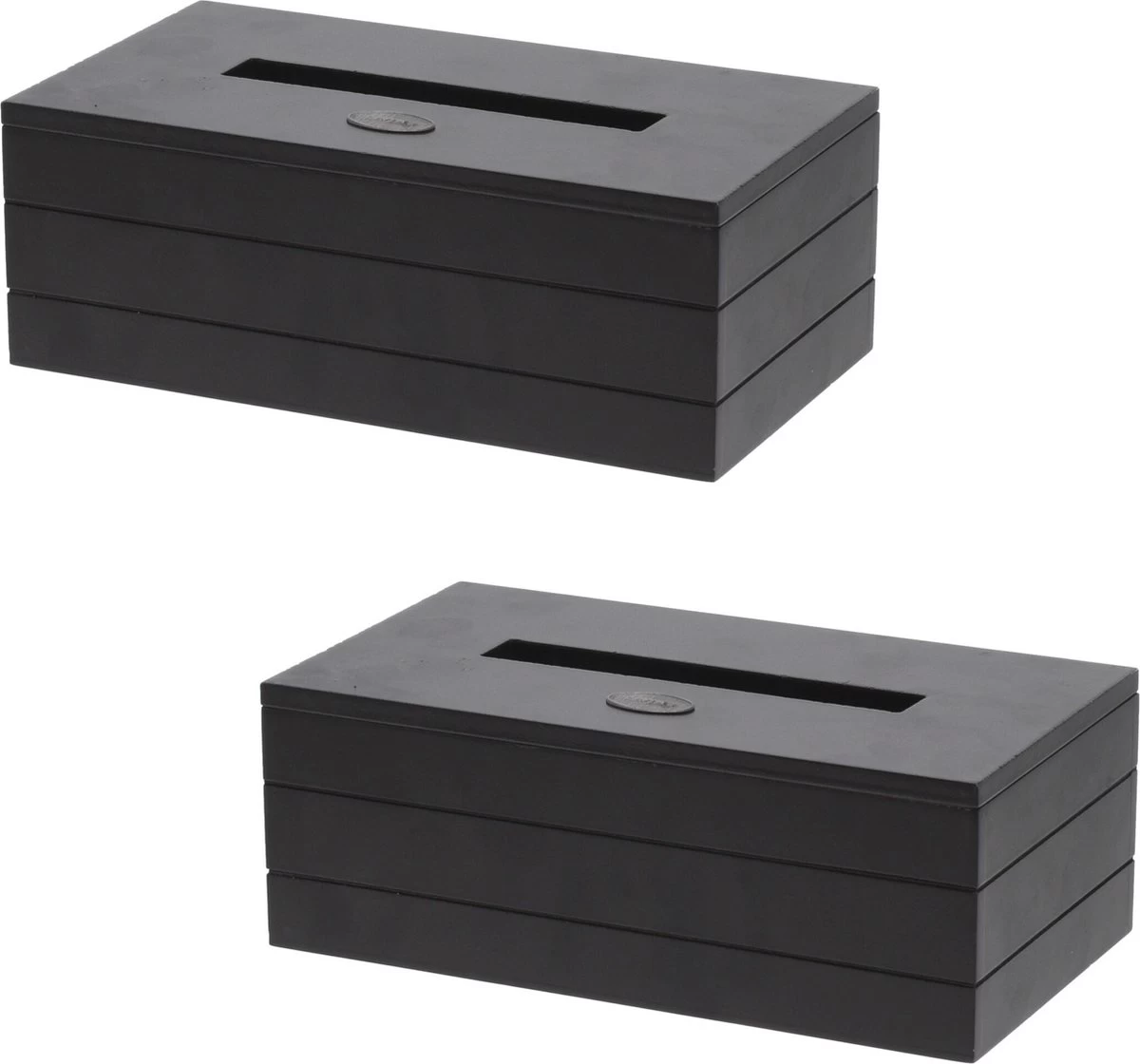 Tissuedoos/tissuebox - Zwart - Van Mdf - 25 X 13 X 9 Cm - Afbeelding 2
