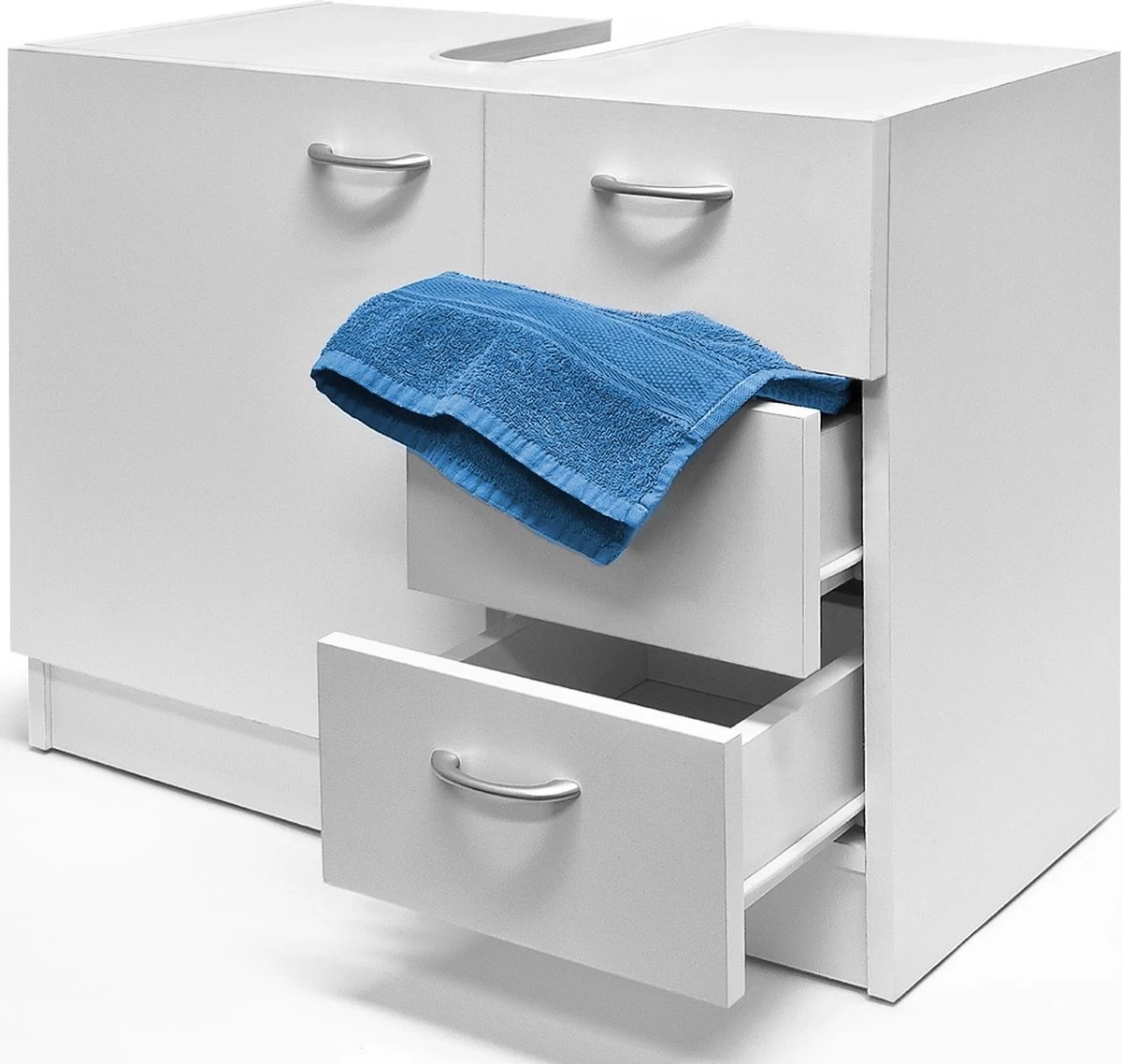 Deuba Badkamermeubel 3 Lades 63x54x30cm Wit Wastafelmeubel Onderkast - Afbeelding 8