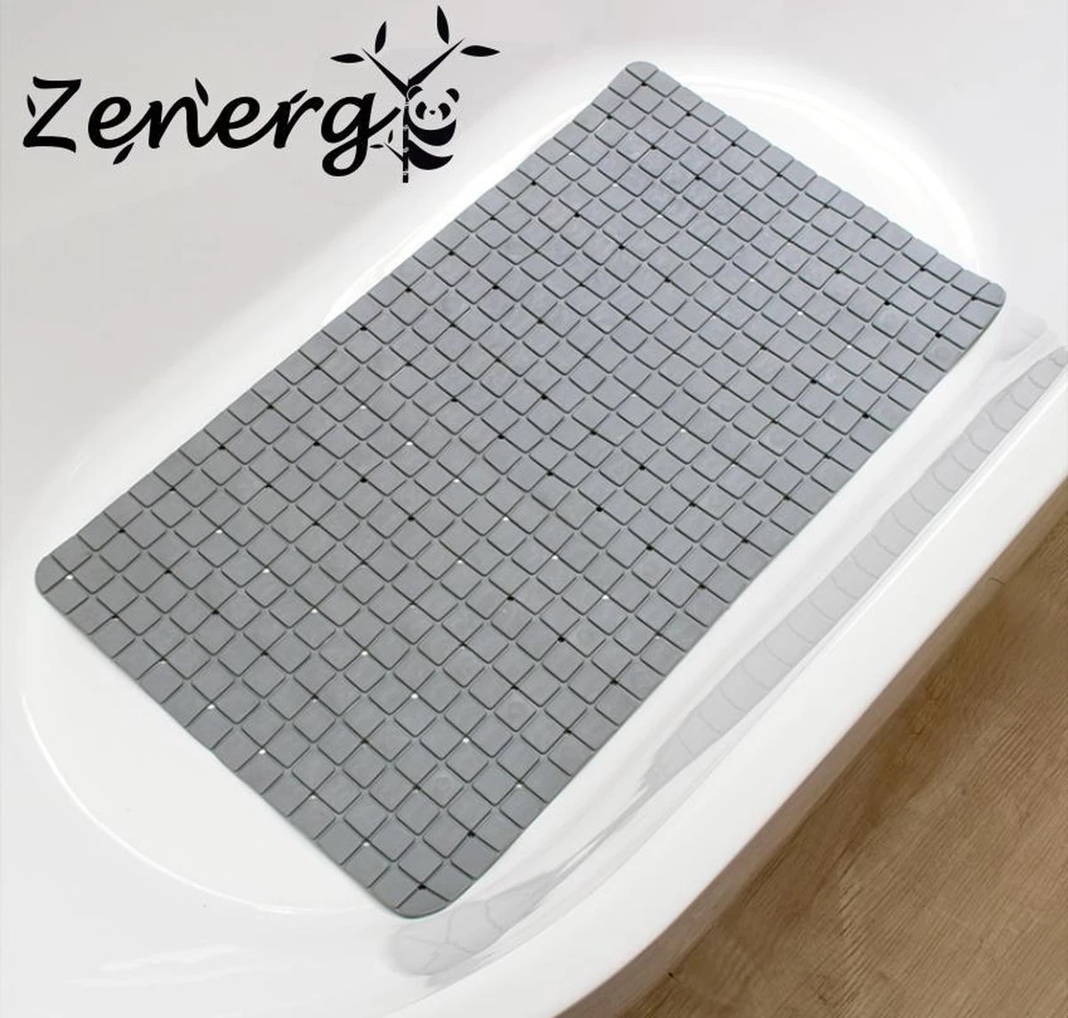 Zenergy Badmat - Antislipmat - Douchemat - Grijs - 70x40cm - Antislipmat Bad - Antislipmat Douche - Schimmelbestendig - Met Zuignappen - Wasbaar - Afbeelding 4