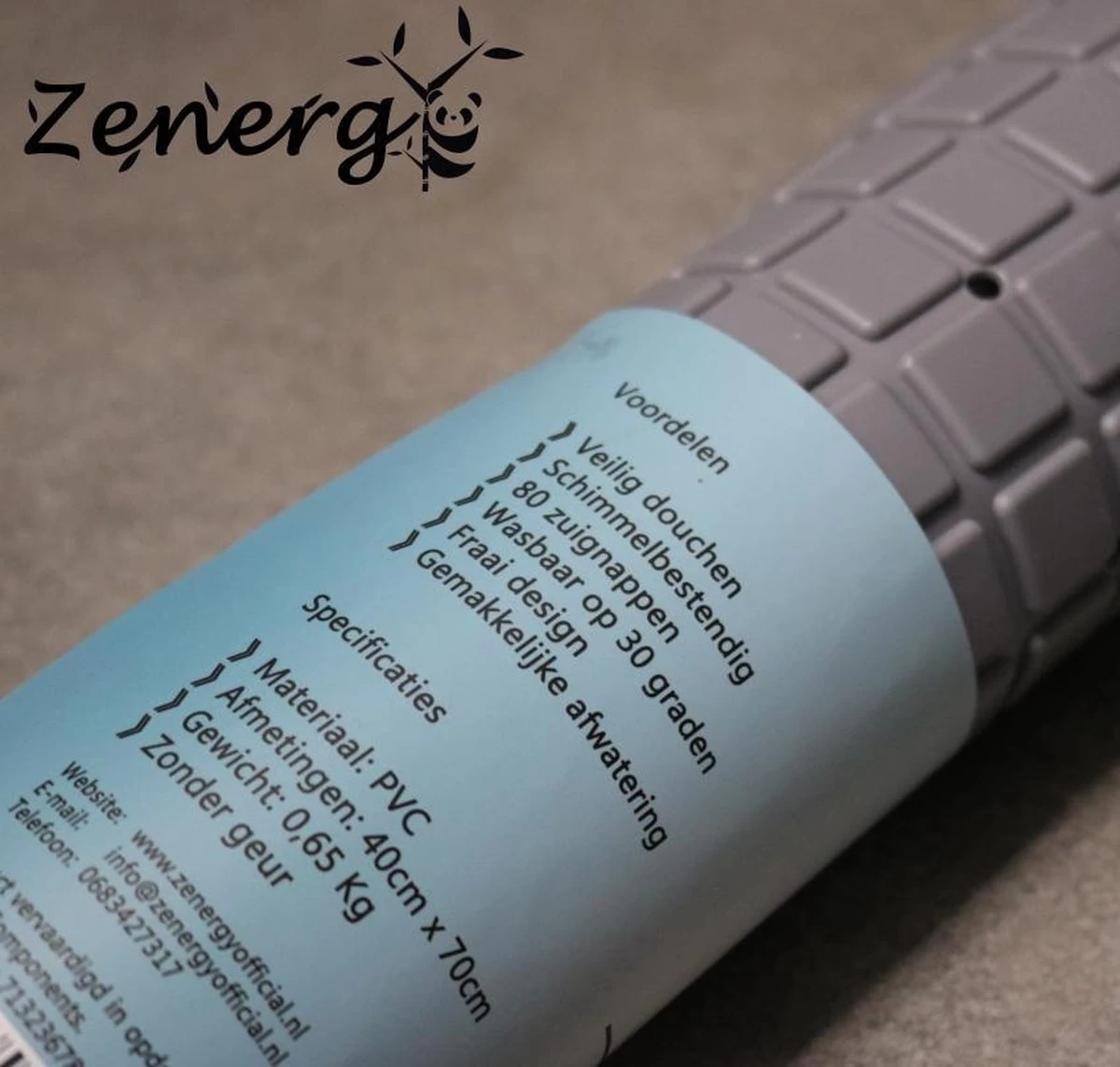 Zenergy Badmat - Antislipmat - Douchemat - Grijs - 70x40cm - Antislipmat Bad - Antislipmat Douche - Schimmelbestendig - Met Zuignappen - Wasbaar - Afbeelding 6