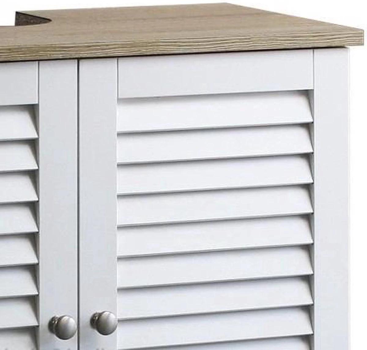 Casaria Wastafel Onderkast Met Uitsparing 60 X 30 X 60cm Witbruin - Afbeelding 2