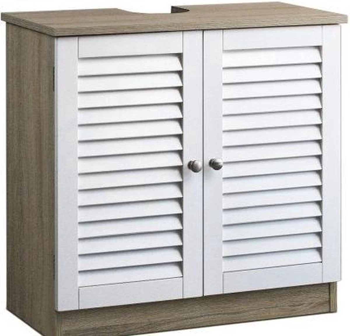 Casaria Wastafel Onderkast Met Uitsparing 60 X 30 X 60cm Witbruin - Afbeelding 8