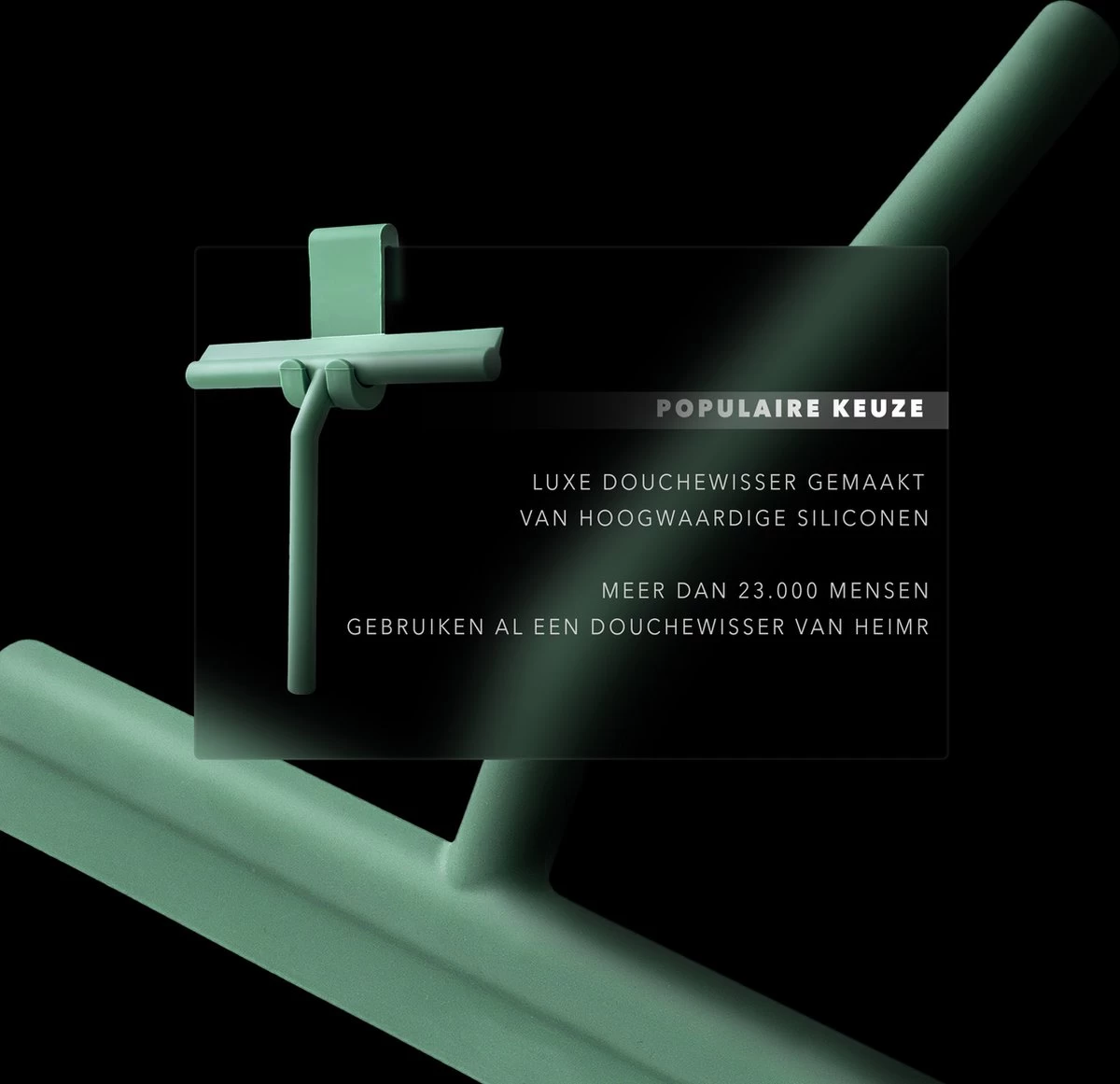 Douchewisser Groen Met Ophangsysteem- Badkamer Accessoires- Raamwisser- Trekker Douche- Silicone- 21cm X 16cm - Afbeelding 5