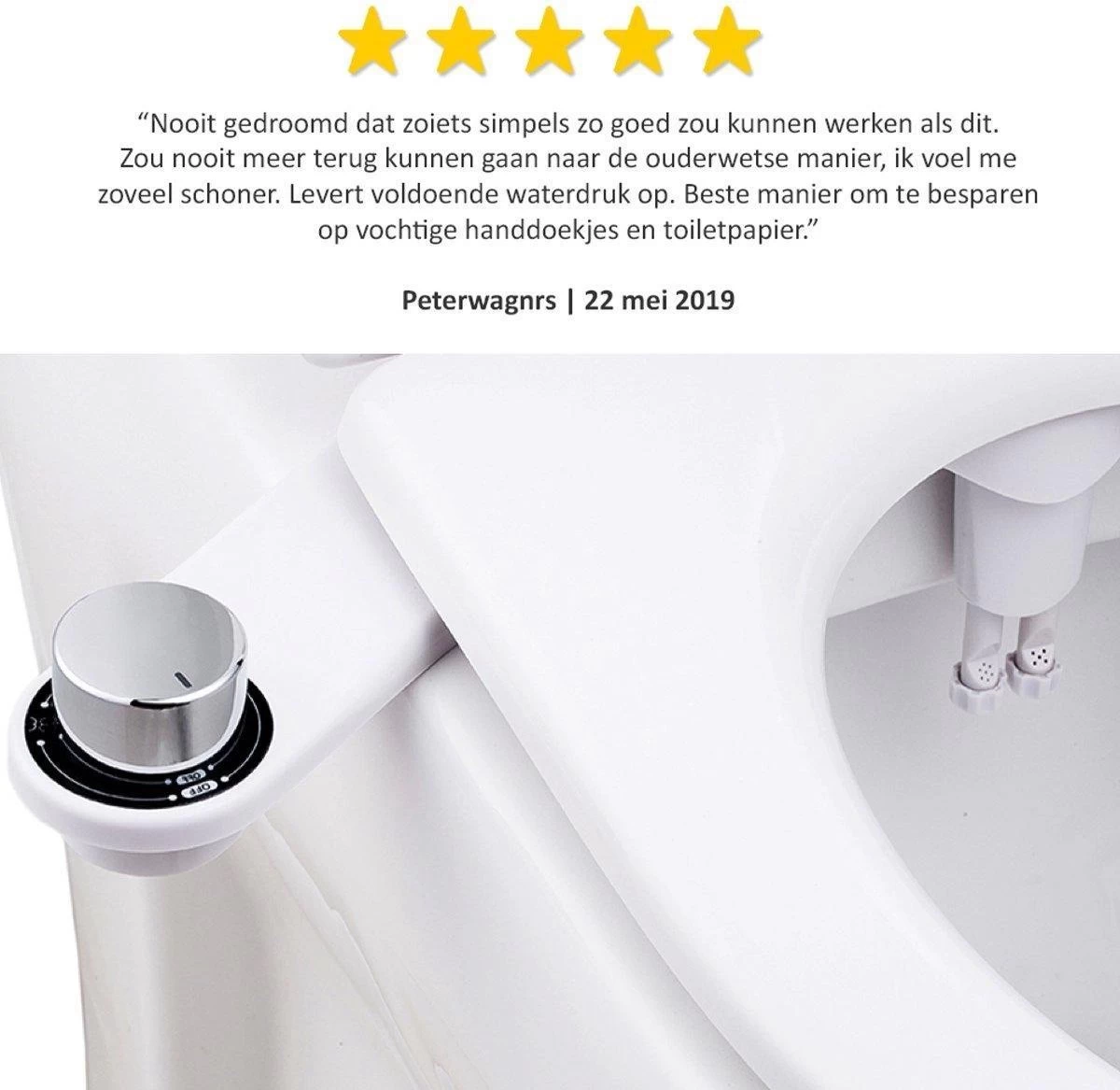 Bidet Handdouche Toilet Sproeier Shattaf Sprayer WC Papier Besparend - Dubbel Spray Koud Water - Badkamer Accessoires - Freshole® - Afbeelding 7