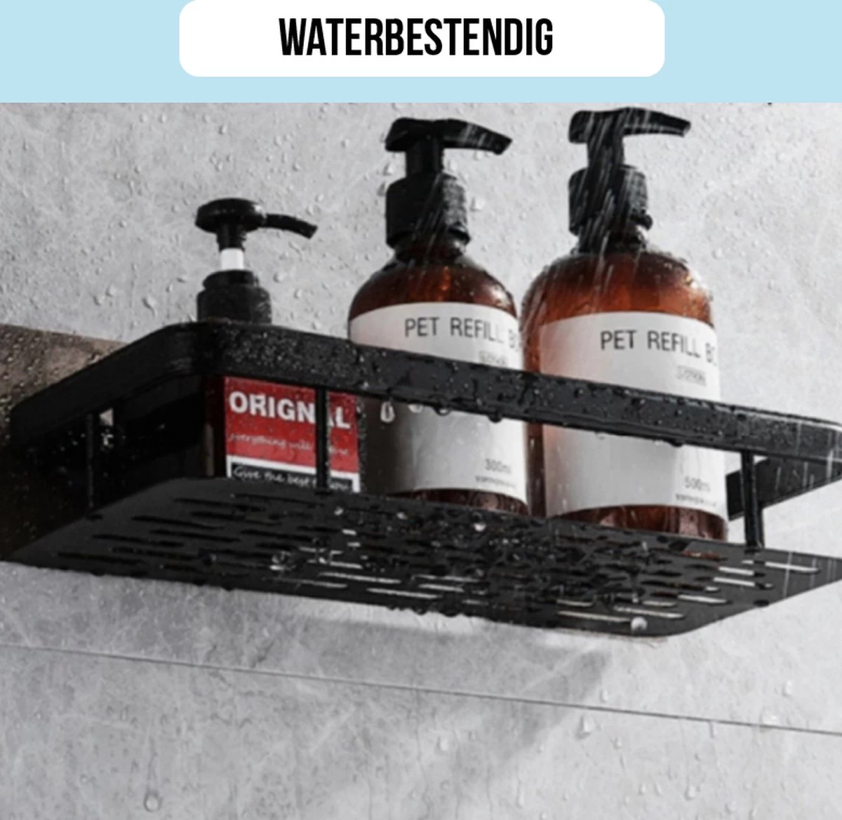 Merkloos Jawes- Wandrek- Zwart- 2stuks- Doucherek- Zonder Te Boren- Wandrek Zonder Boren- Wandrekje - Afbeelding 6