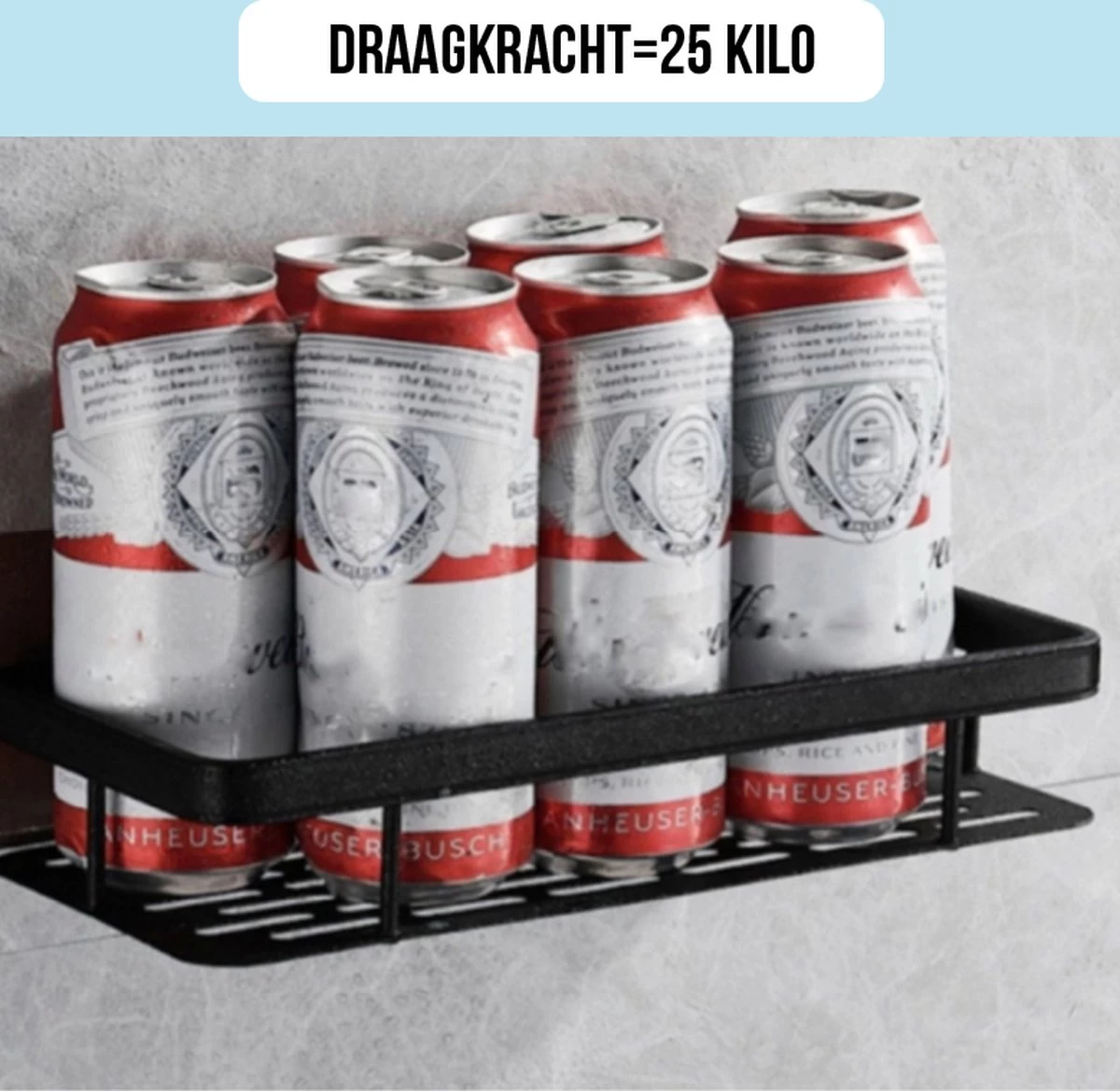 Merkloos Jawes- Wandrek- Zwart- 2stuks- Doucherek- Zonder Te Boren- Wandrek Zonder Boren- Wandrekje - Afbeelding 8