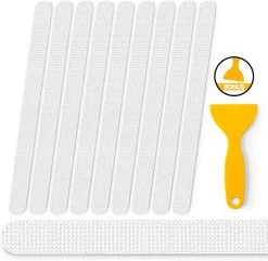 RX Goods 25 Stuks Zelfklevende Anti Slip Strips Stickers – 2 Cm X 40 Cm - Met Schraper – Transparante Tape