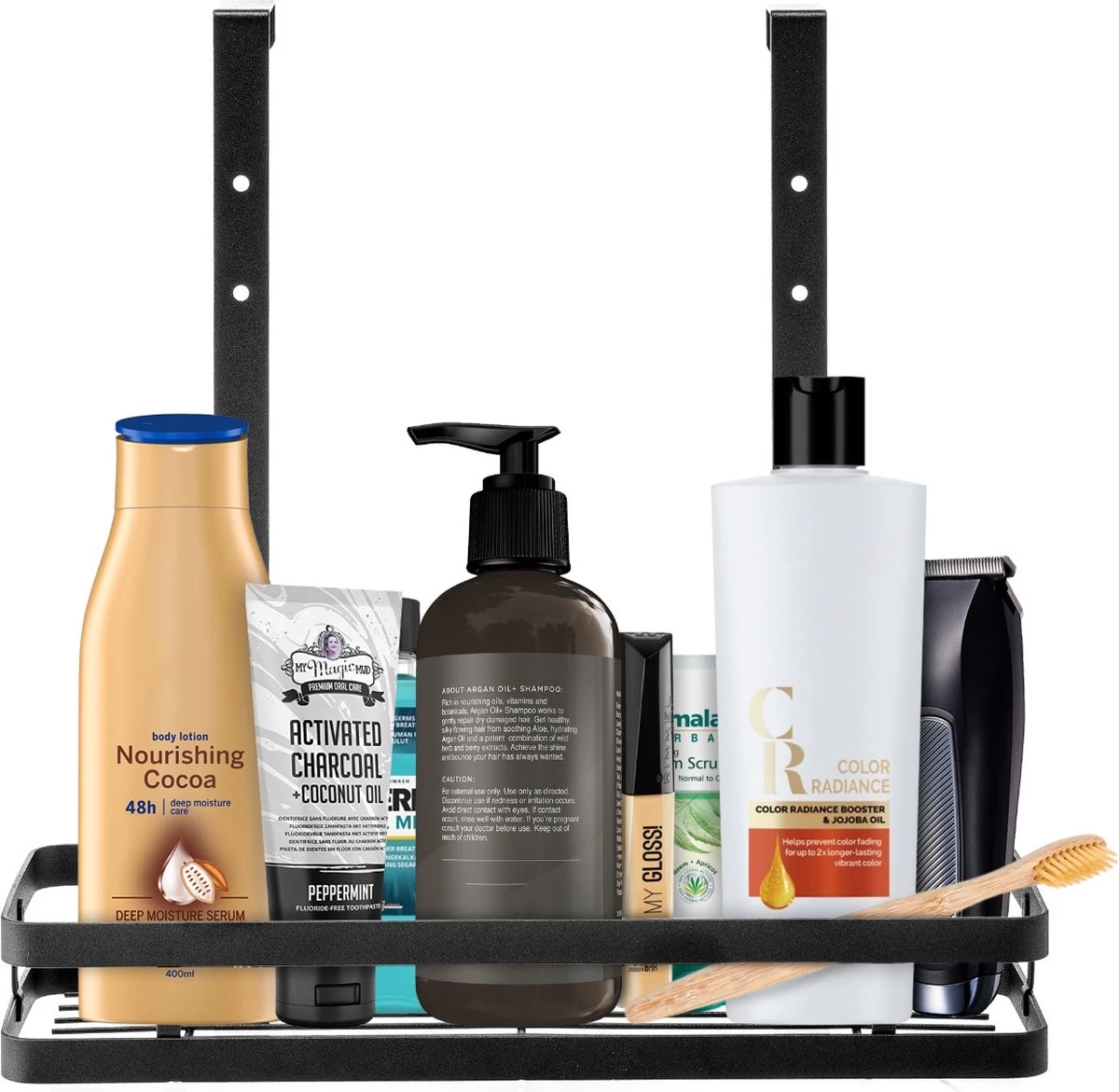 Doucherek Aan Douchewand - Zwart - Doucherekje Hangend - Zonder Boren